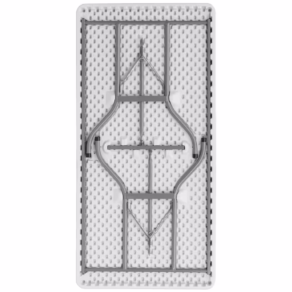 Carnegy Avenue 60 in. Granite White Plastic Tabletop Metal Frame Folding Table