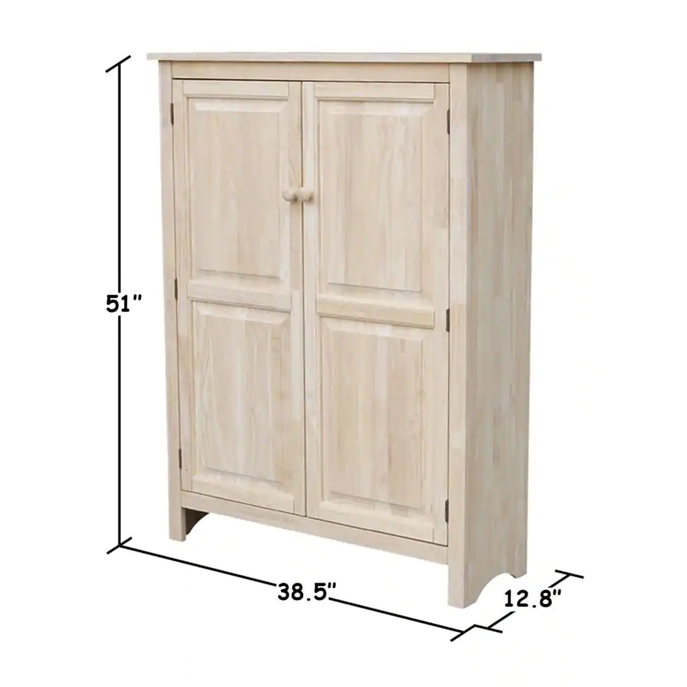 International Concepts 51 in. H Solid Wood Pantry in Unfinished Wood