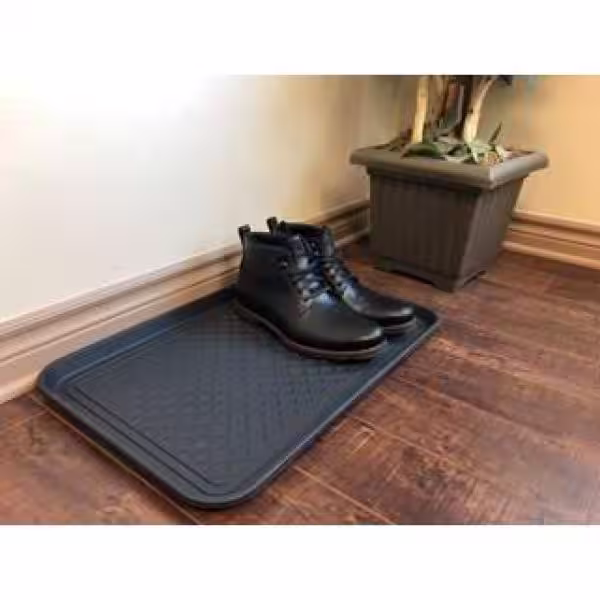 Technoflex Techno Boot Classic Black 16 in. x 24 in. Polypropylene Multi-Purpose Boot Tray (2- Pack)