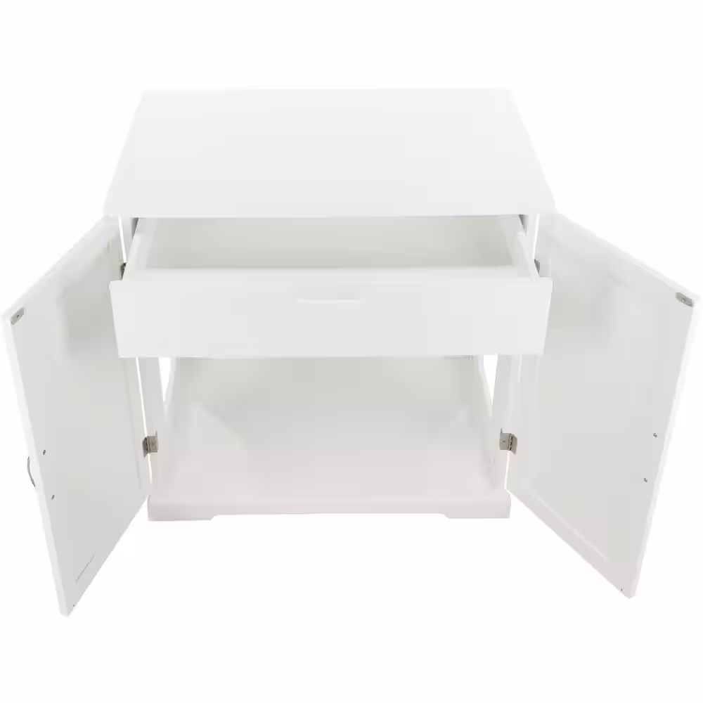 TRIXIE XL Wooden Litter Box Enclosure with Drawer, White