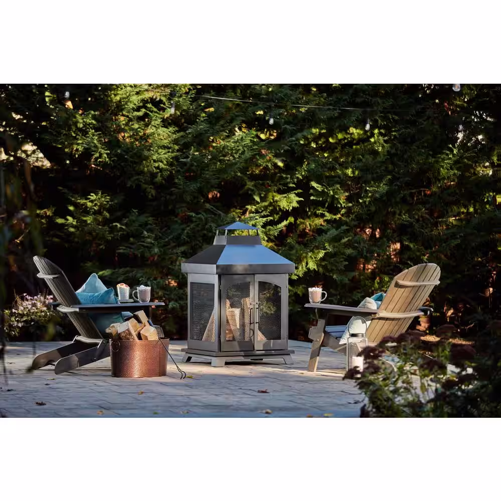 Endless Summer 43 in. Black All Steel Wood Burning Fireplace