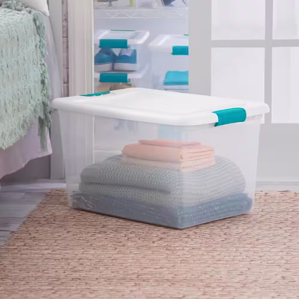 Sterilite 64-Qt. Plastic Stacking Container in Clear (6-pack) and 32-Qt. Plastic Stacking Container in Clear (6-pack)