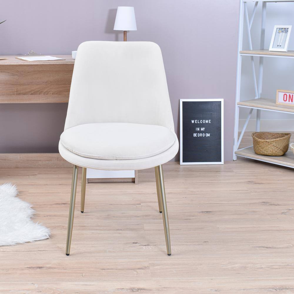 Homy Casa Stocker Beige Upholstered Dining Chair (Set of 2)