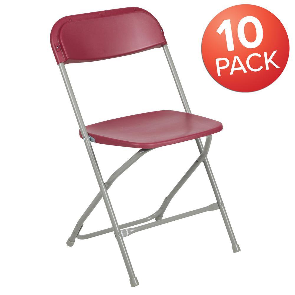 Carnegy Avenue Red Metal Folding Chair (Set of 10)