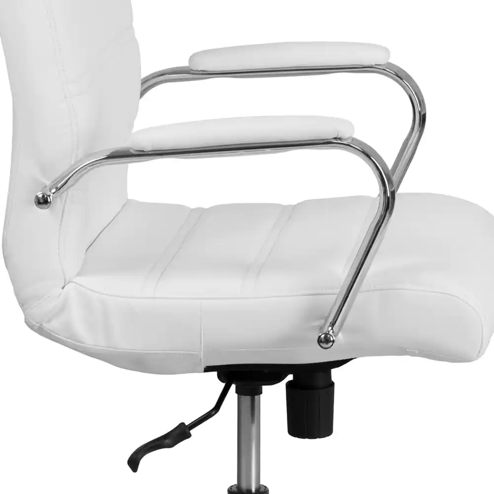 Flash Furniture Faux Leather Swivel Ergonomic Office Chair in White