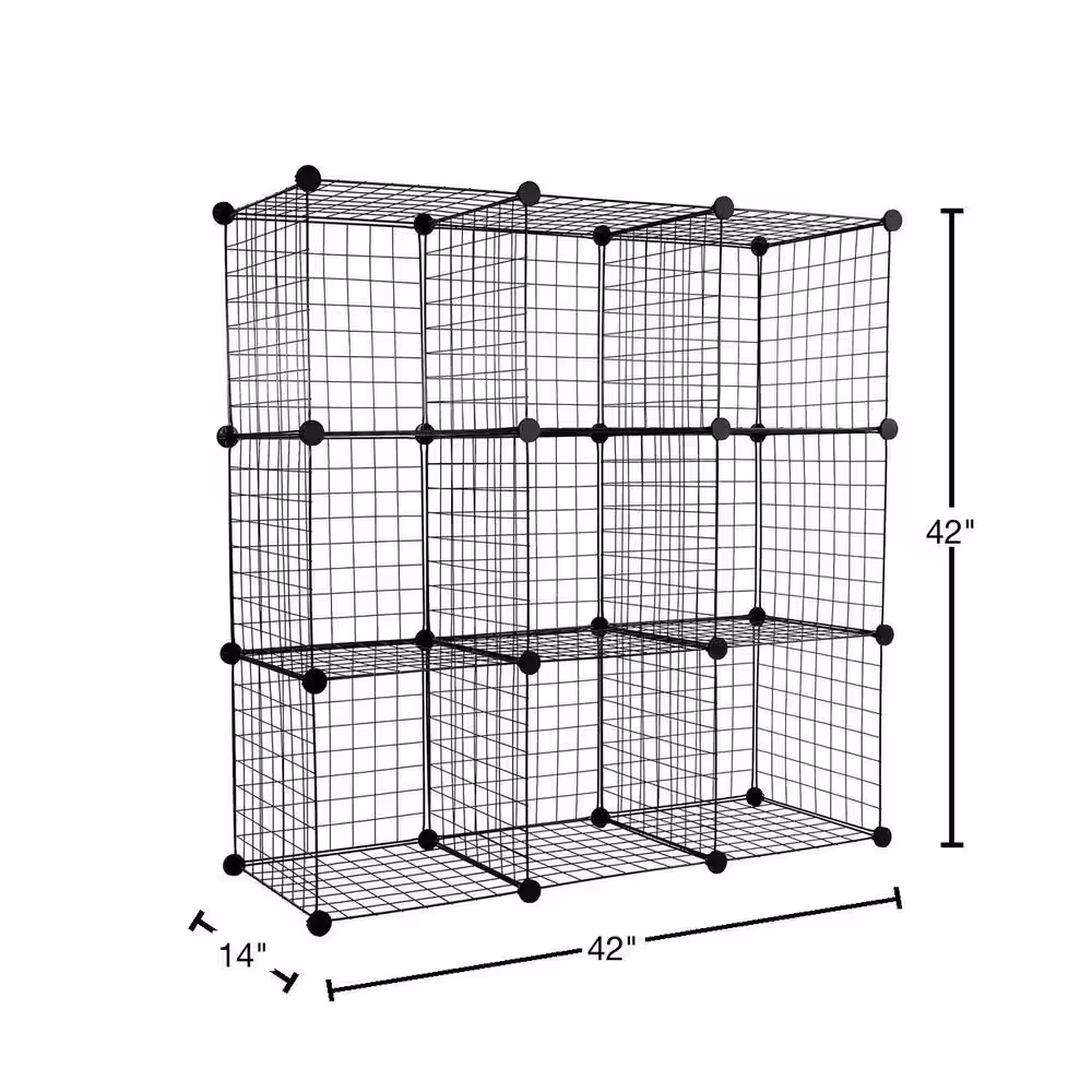 MOUNT-IT! 10-Gal. Wire Storage Cubes 9-Cube Metal Grid Organizer