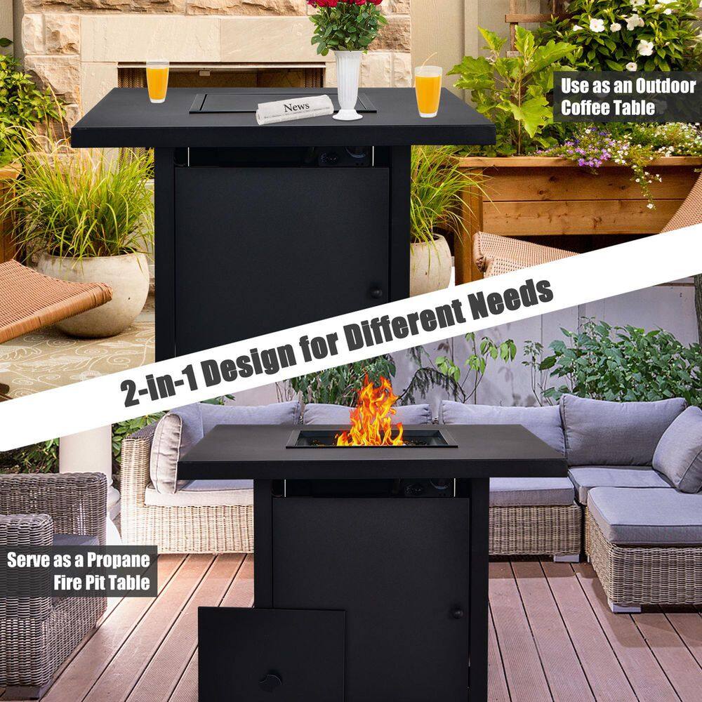 Gymax 32 in. Metal Patio Fire Pit Table Propane Heater 40,000 BTU with CSA Certification