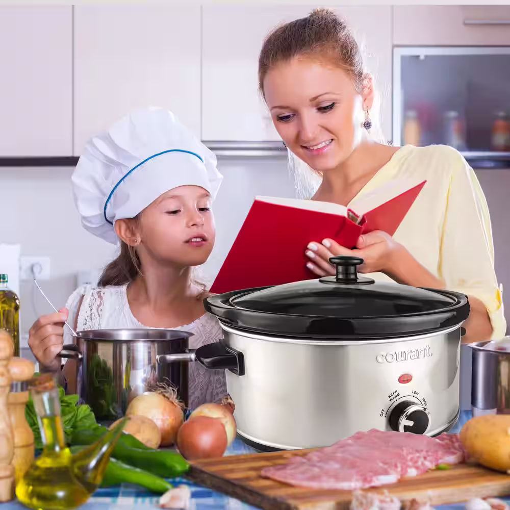 Courant 7.0 qt. Oval Slow Cooker, Stainless Steel