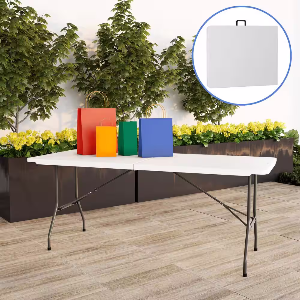 Lavish Home 6 ft. Folding Utility Table with Plastic Tabletop