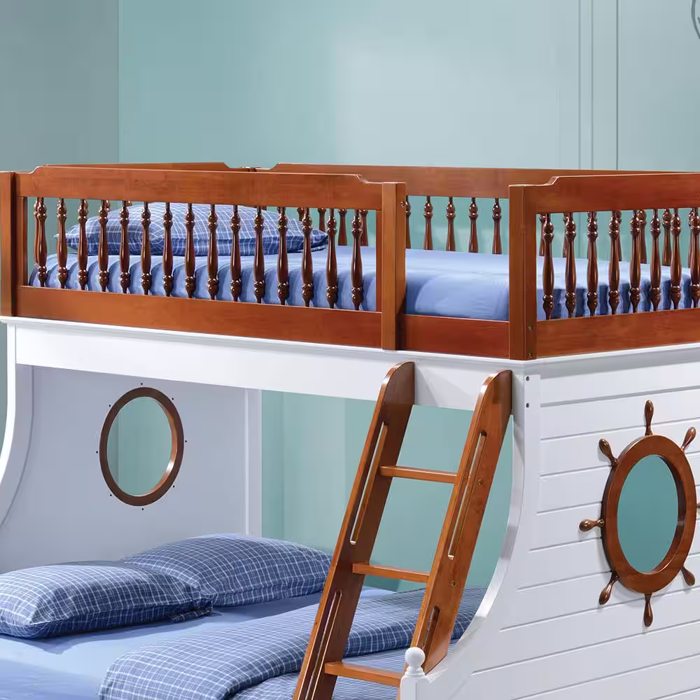 Acme Furniture Farah Oak and White Twin over Full Bunk Bed