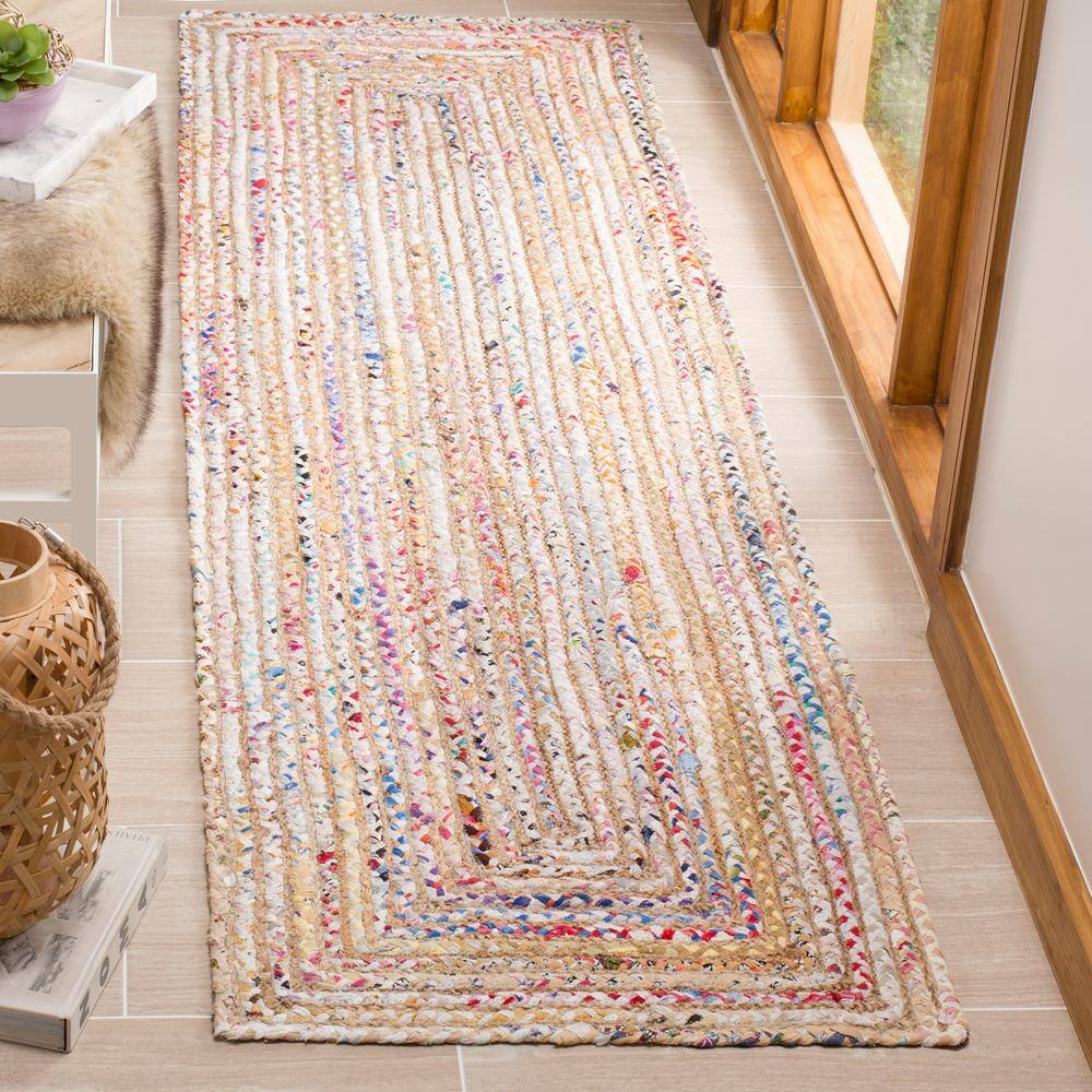 SAFAVIEH Cape Cod Beige/Multi 2 ft. x 6 ft. Border Runner Rug