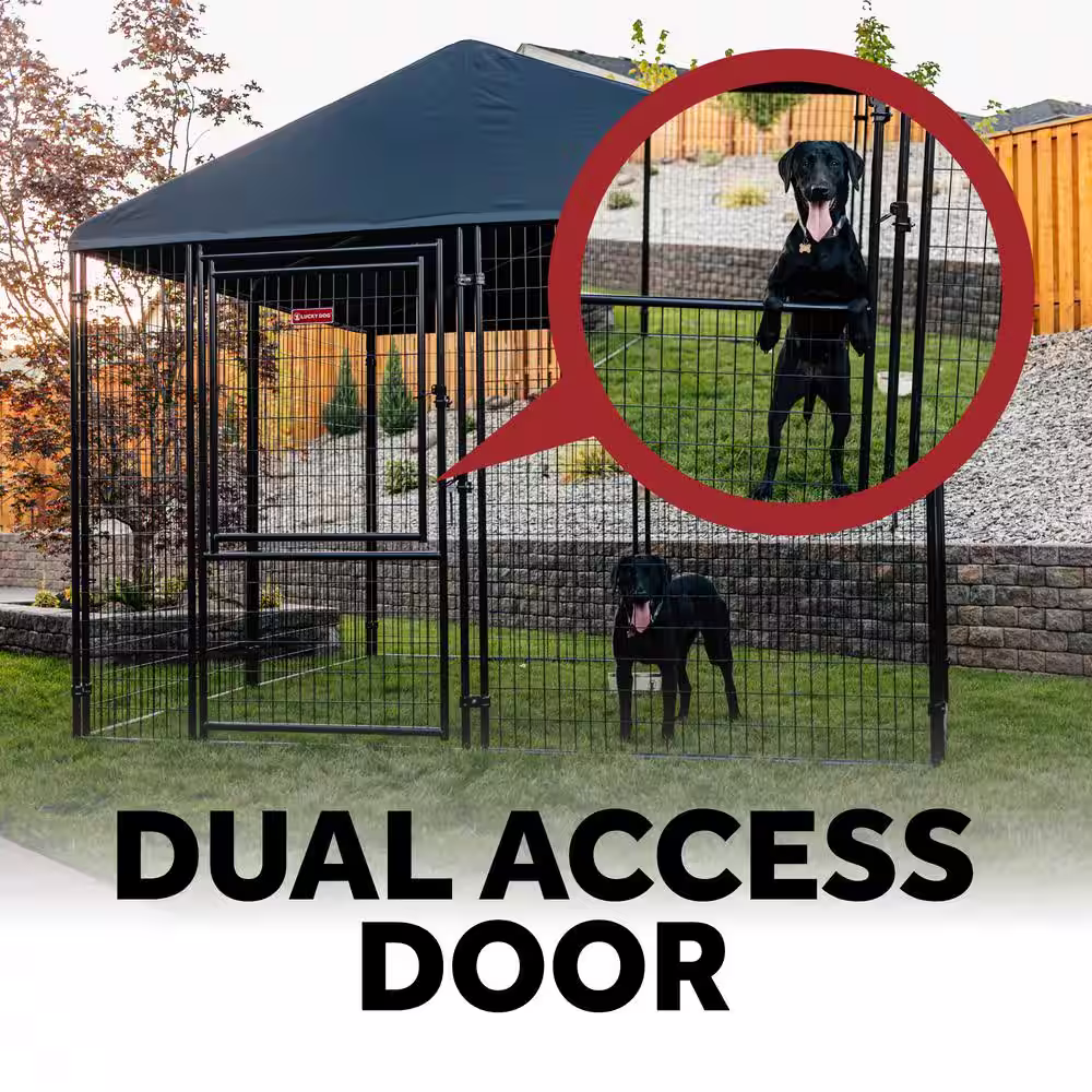 Lucky Dog STAY Series Presidential Khaki Kennel (10 ft. x 10 ft. x 6 ft.)