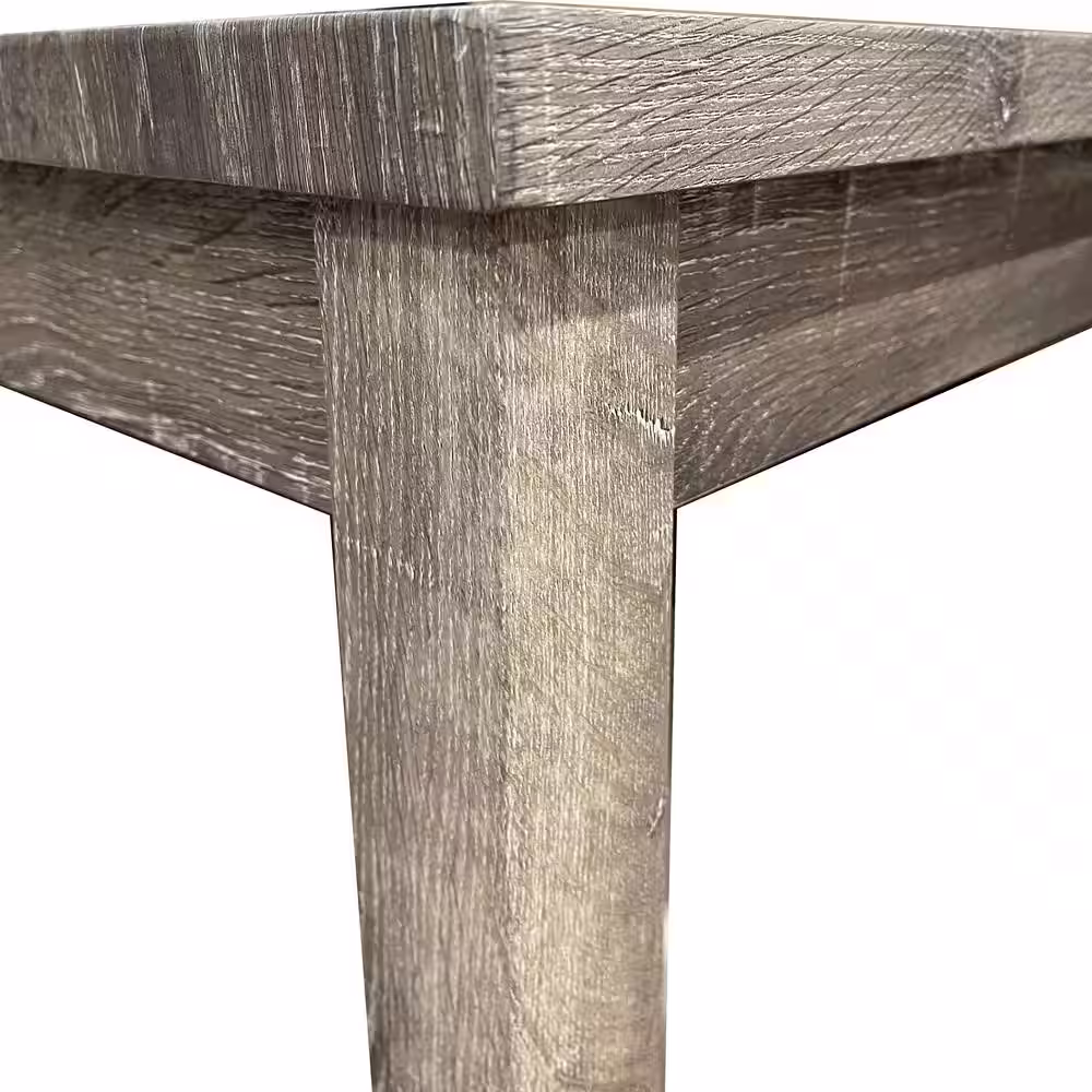 Best Master Furniture Kendra 60 in. L Rectangle Antique Natural Oak Wood Bar Table with Built in USB/Electrical Ports