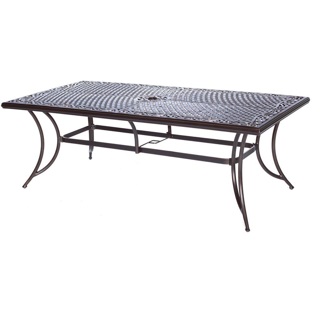 Cambridge Seasons 9-Piece Metal Outdoor Dining Set in Red withCushions and a 84 in. x 42 in. Cast-top Dining Table