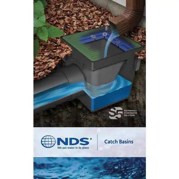 NDS 9 in. x 9 in. Plastic Square Drainage Catch Basin in Black, 2 Opening Kit