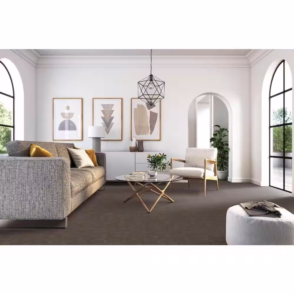 Home Decorators Collection Tailored - Mink - Brown 38 oz. SD Polyester Pattern Installed Carpet