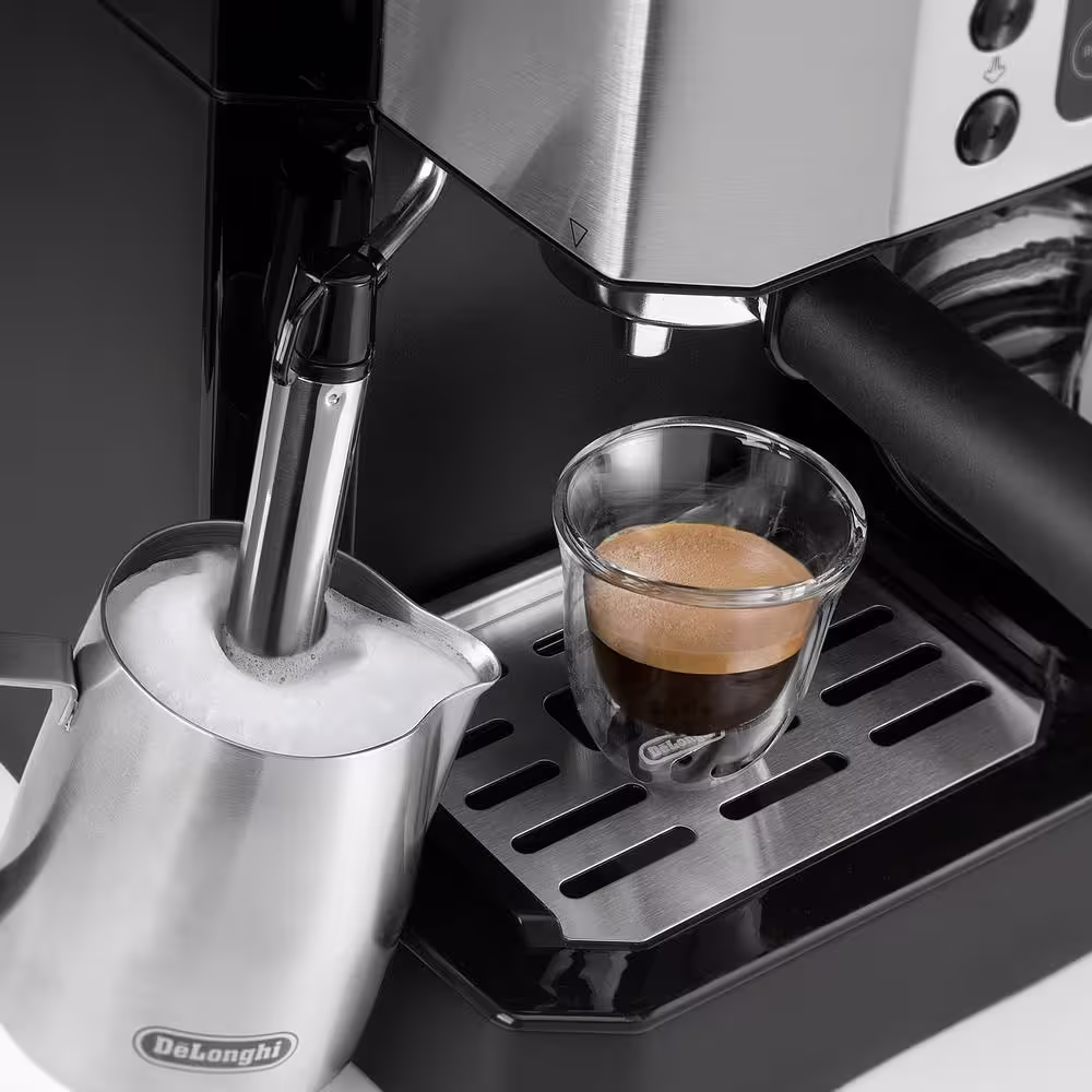 DeLonghi 10-Cup Black and SS Combination Coffee and Espresso Machine