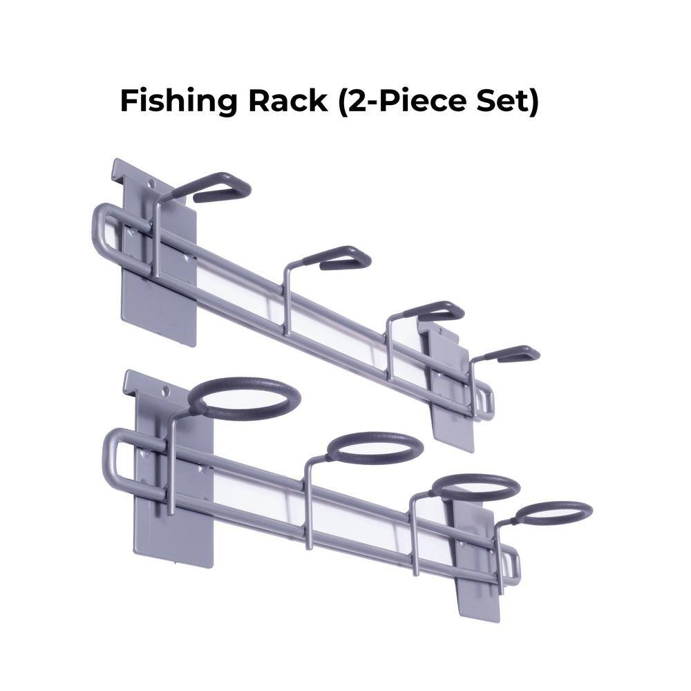 CROWNWALL Slatwall Fishing Rack (2-Piece Set)