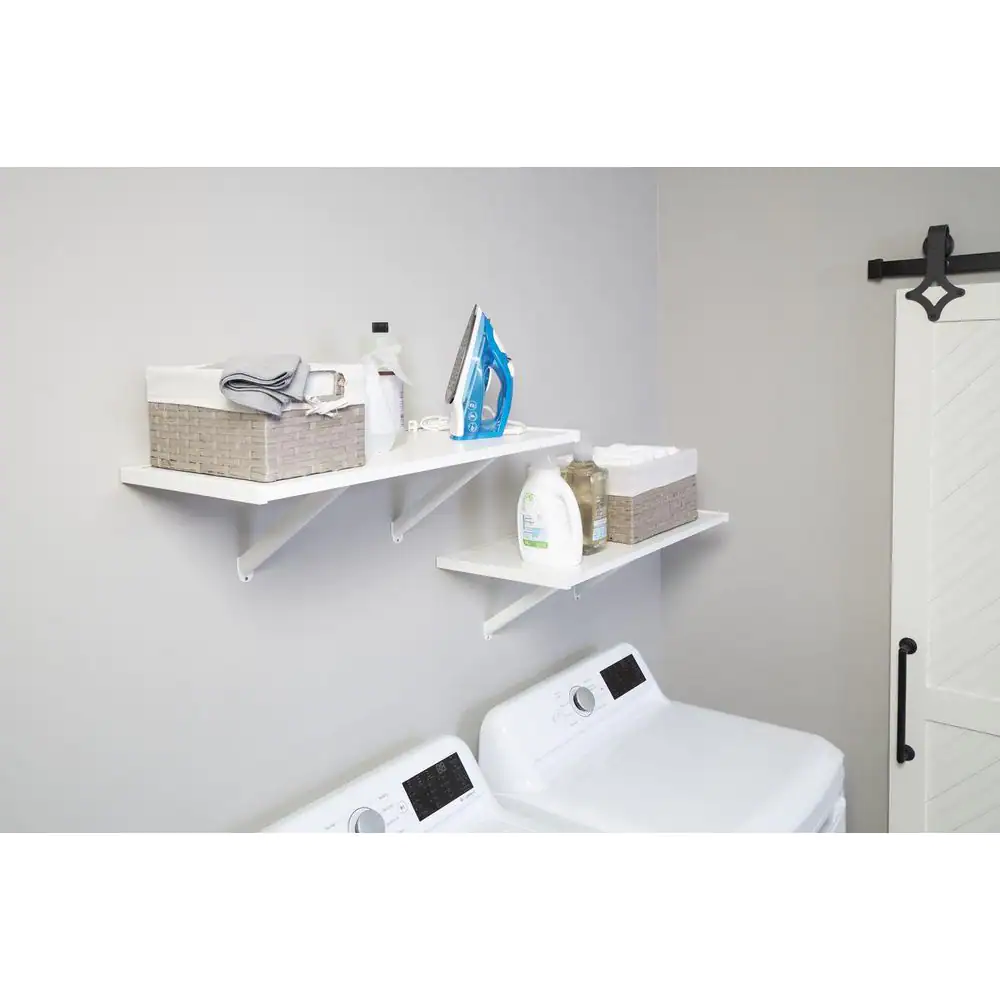 Rubbermaid White Premium Wood Shelving Kit, 2 Shelves 14 in. D x 32 in. L