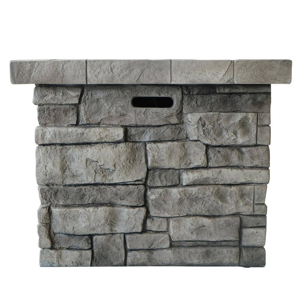 Noble House Xiomara 30 in. x 24 in. Square MGO Propane Fire Pit in Grey