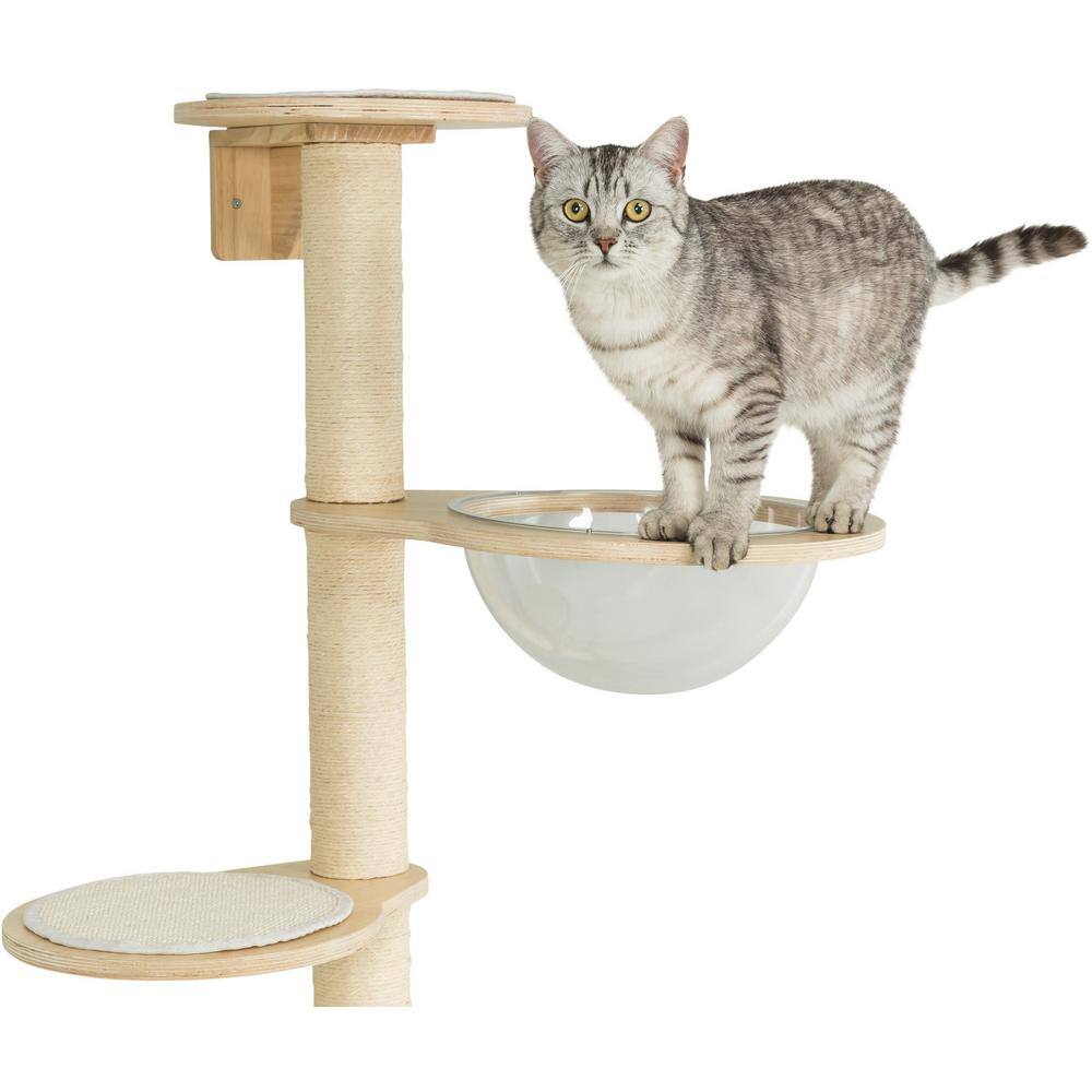 TRIXIE Mateo Wall Mounted Cat Tree, Natural/White