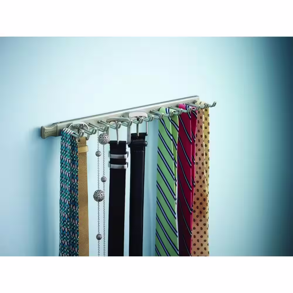 ClosetMaid 14-Hook Nickel Tie and Belt Rack