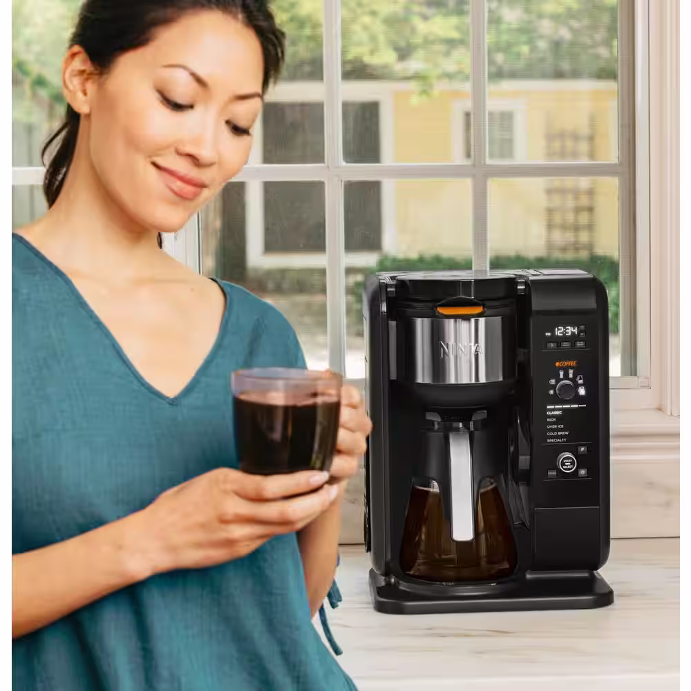NINJA 6.25-Cup Hot and Cold Brew Programmable Black Drip Coffee Maker (CP301)