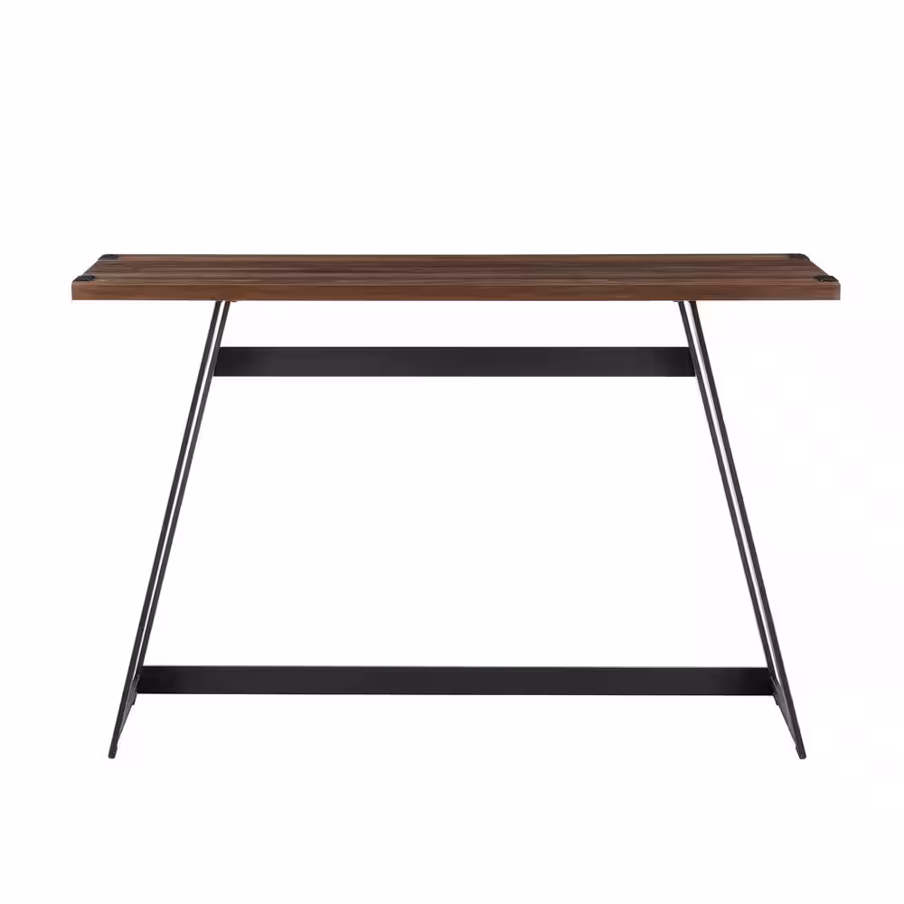 Walker Edison Furniture Company 46 in. Dark Walnut/Black Standard Rectangle Composite Console Table