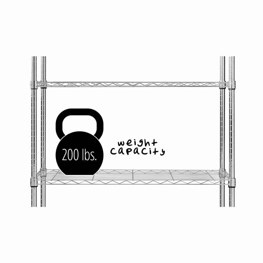 None Chrome 5-Tier Heavy Duty Metal Wire Shelving Unit (36 in. W x 72 in. H x 14 in. D)