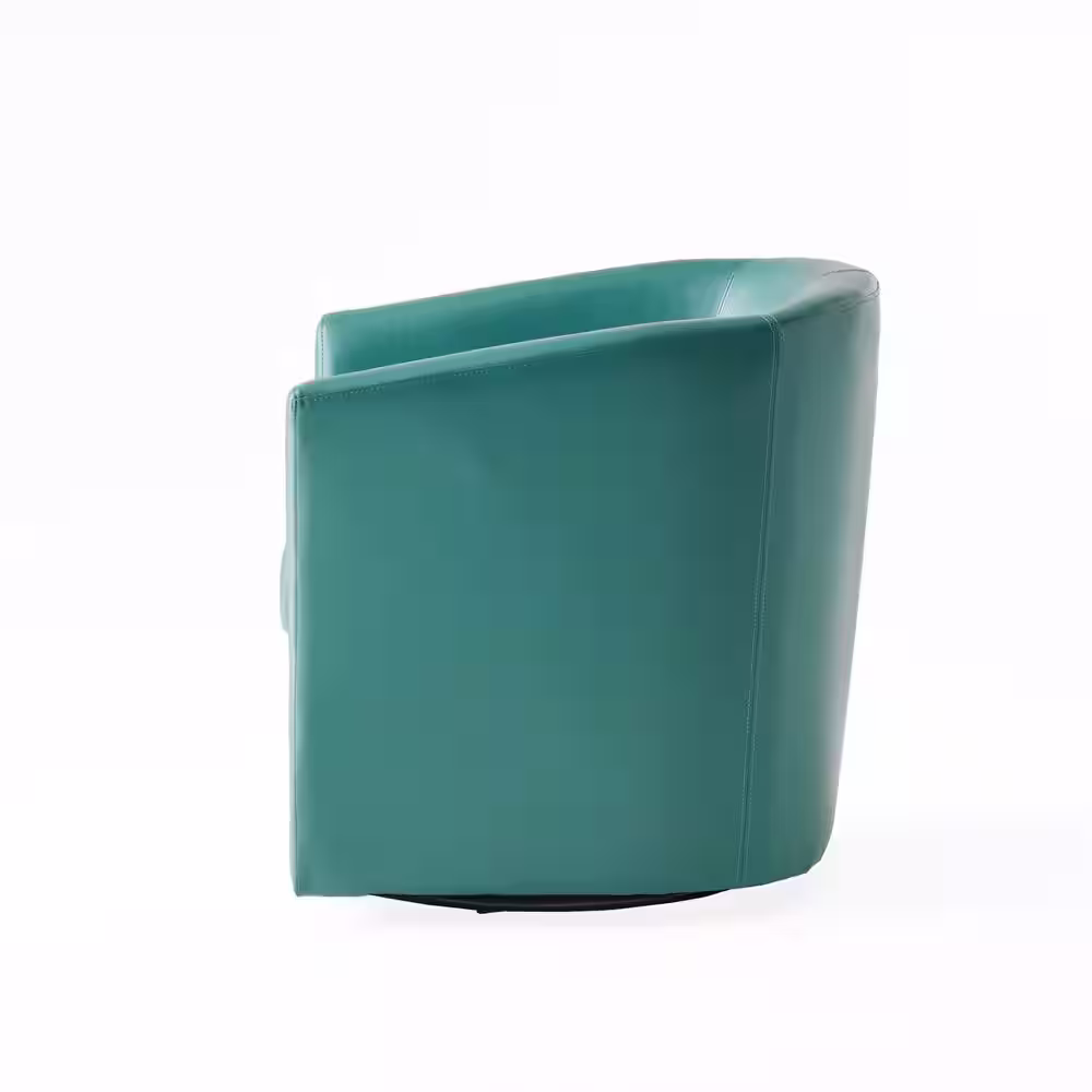 Noble House Daymian Turquoise Faux Leather Swivel Club Chair