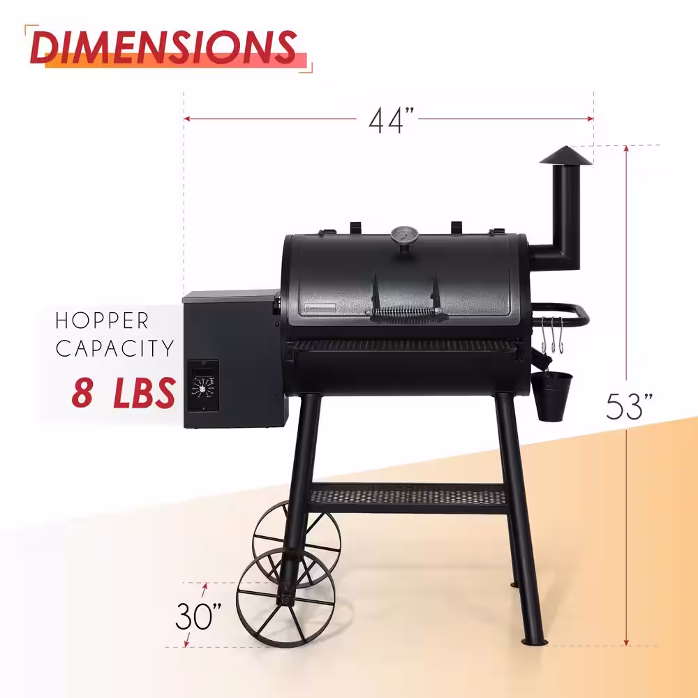 None Pellet Grill and Smoker in Black