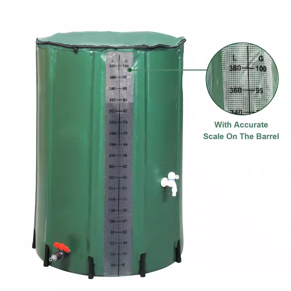 None 100 Gal. Calibrated Collapsible Rain Barrel