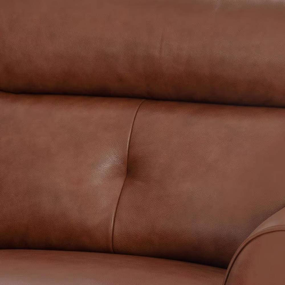 DEVONÂ &Â CLAIRE Brevo 62 in. Camel Leather Reclining Loveseat