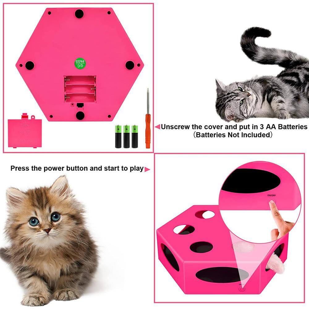 Tatayosi Interactive Cat Maze Box Toy with multifunctional ball, Pink