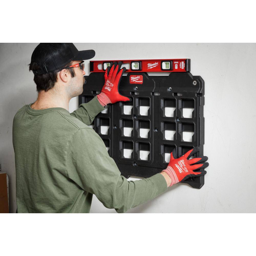 Milwaukee Packout Large Wall Plate 20 in. H x 30.75 in. W Slat Wall Panel in Black (6-Pack)