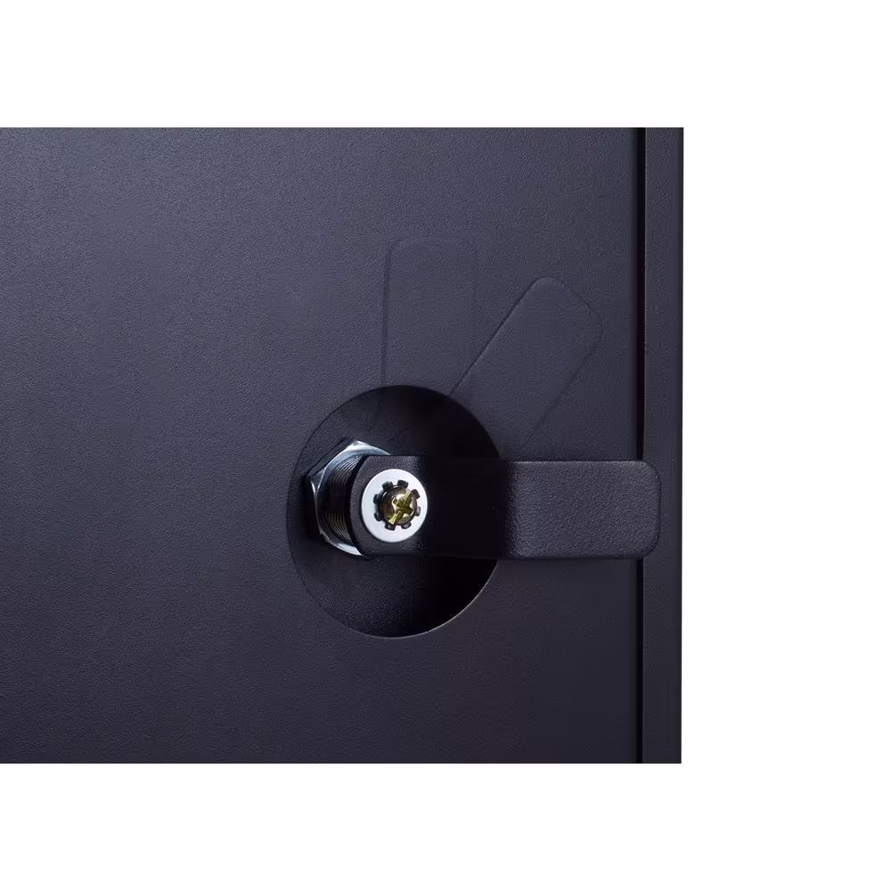 TRINITY Steel 1-Shelf Wall Mounted Garage Cabinet in Black/Silver (24 in W x 19 in H x 12 in D)