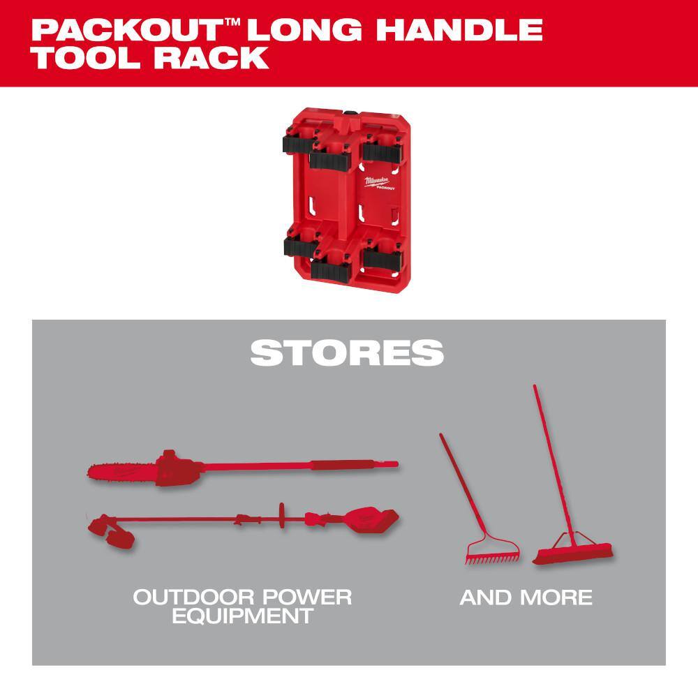 Milwaukee Packout Long Handle Tool Rack with Packout Large Wall Plate