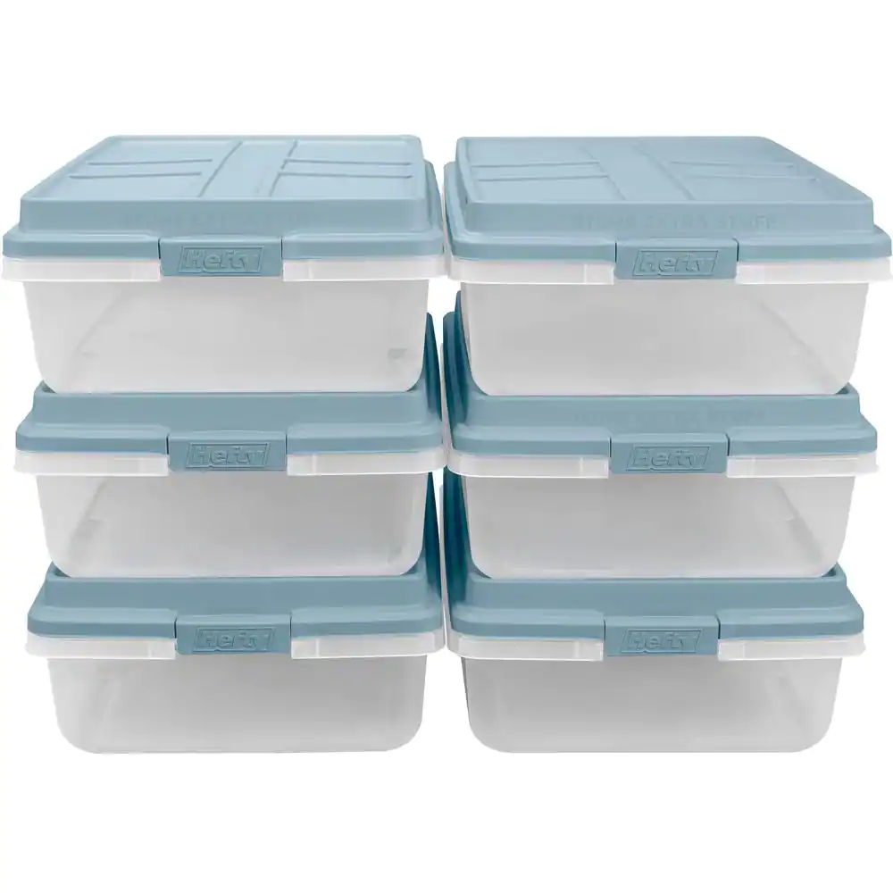 Hefty 40 qt. Clear Hi Rise Storage Bin - 6 Units
