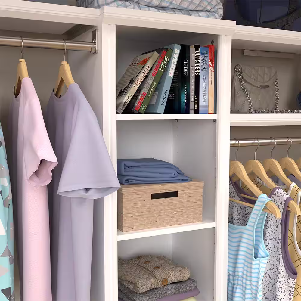 ClosetMaid Impressions Premium 60 in. W - 120 in. W White Wood Closet System