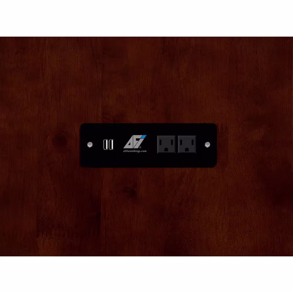 AFI Hamilton Full Walnut Murphy Bed Chest with Memory Foam Folding Mattress Built-in Charging Station and Storage Drawer