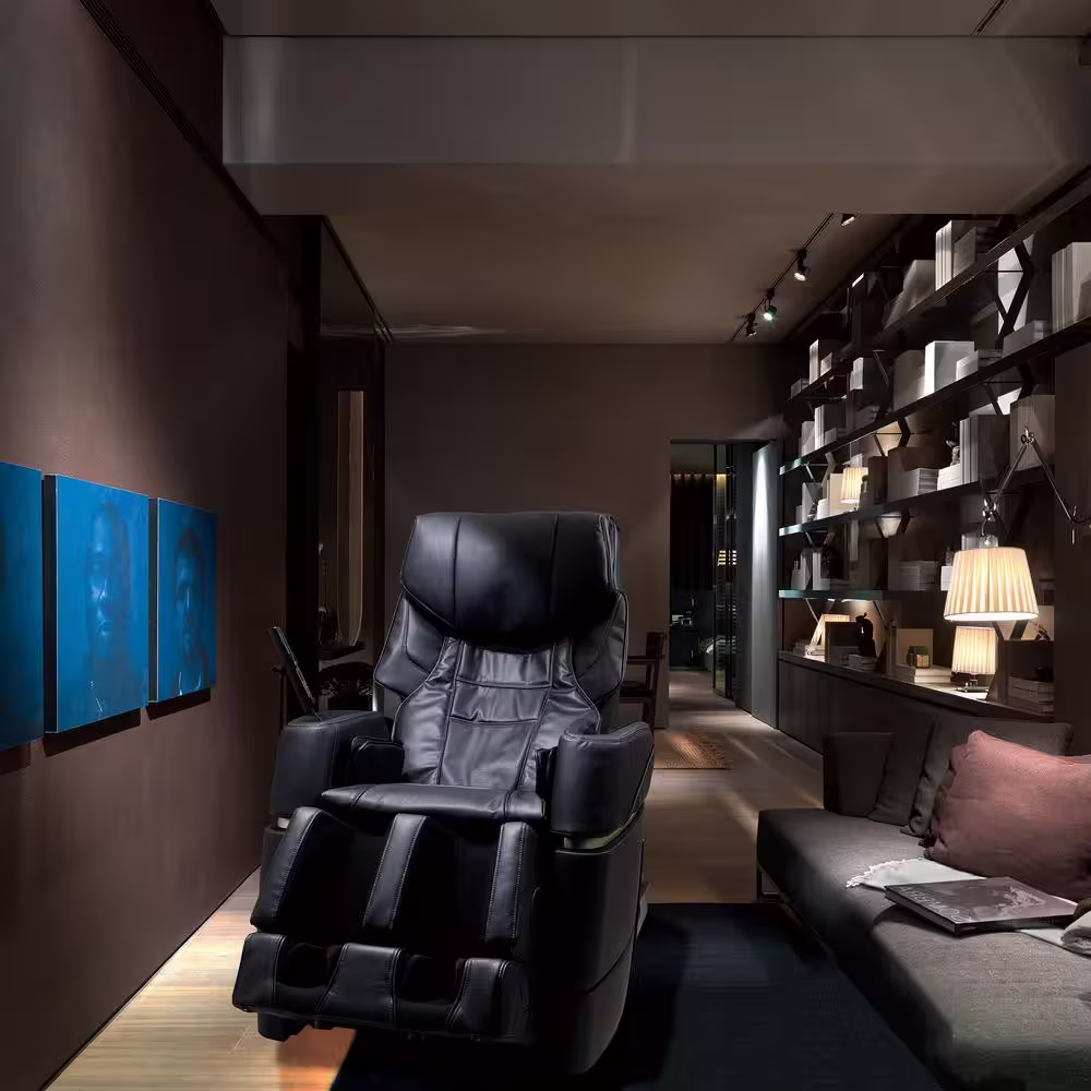 Synca Wellness Synca - Black/Modern Synthetic Leather 4D Massage Chair with Touchscreen