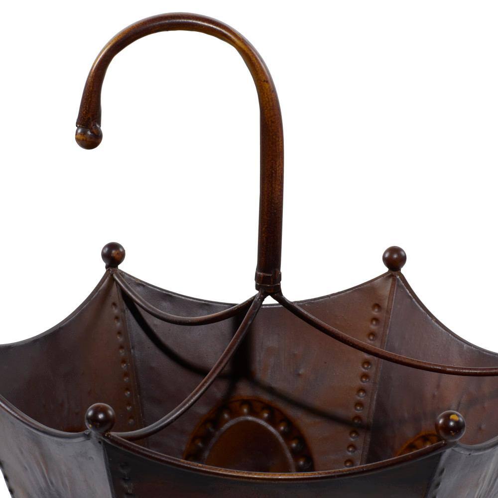 Litton Lane Brown Metal Umbrella Stand