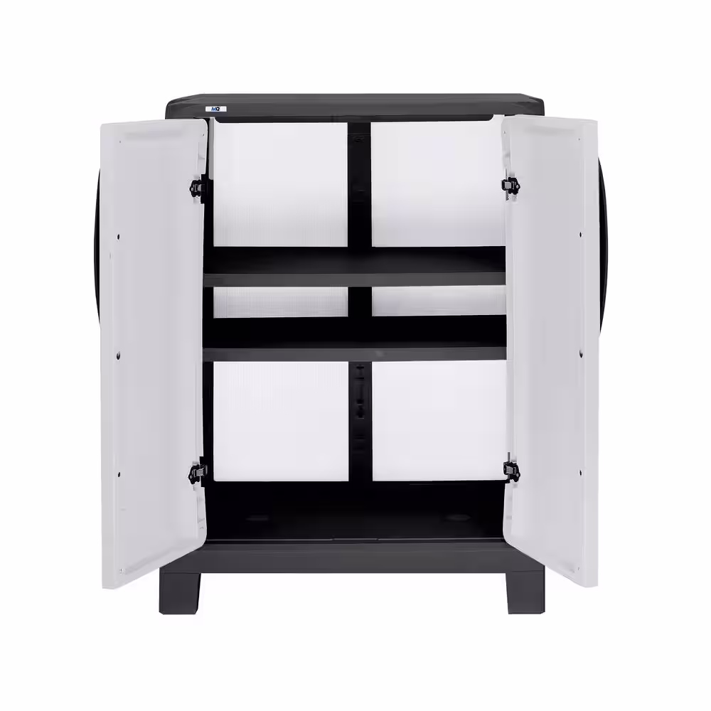 MQ ECO 110.2 in. W x 72 in. H x 18.1 in. D 2-Medium and 2-Large 14 Shelves Freestanding Cabinets in Black and Gray