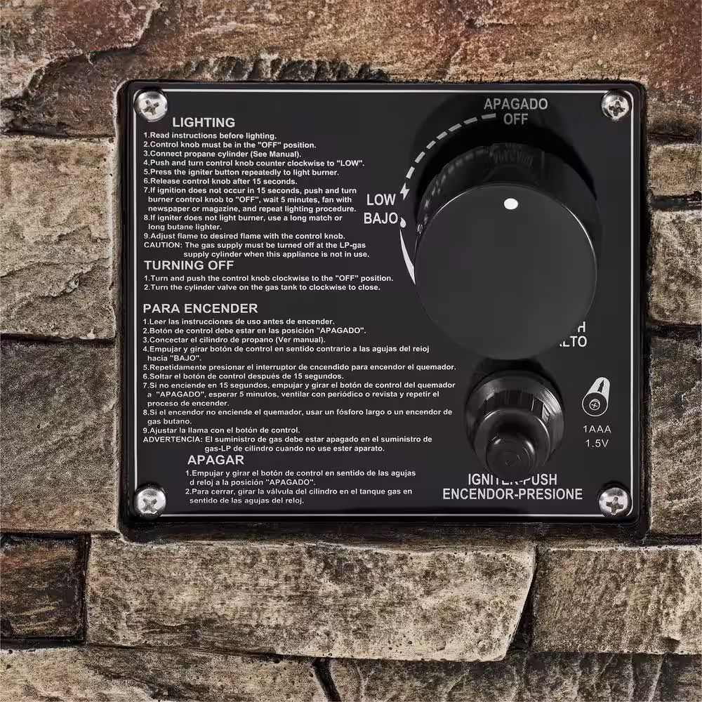 Hampton Bay 19 in. W x 29 in. H Square Stacked Stone Fire Column