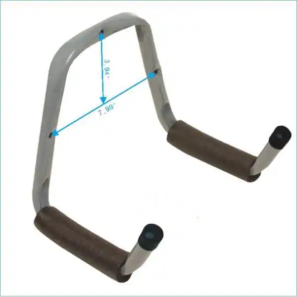 Everbilt Heavy Duty Wall Mounted Steel Double-Arm Padded Hanger in Gray 75 lbs