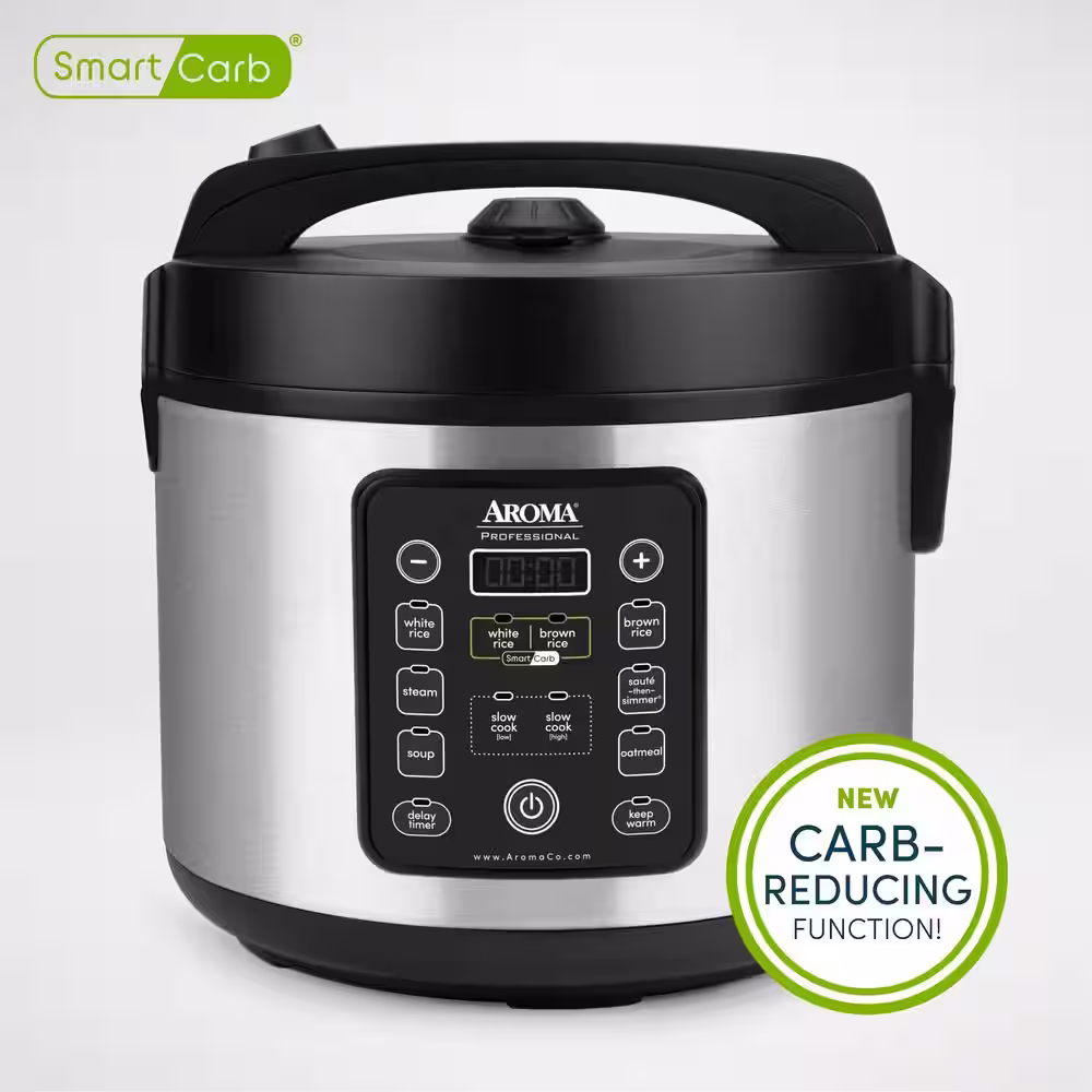 AROMA 20-Cup Stainless Steel Rice Cooker