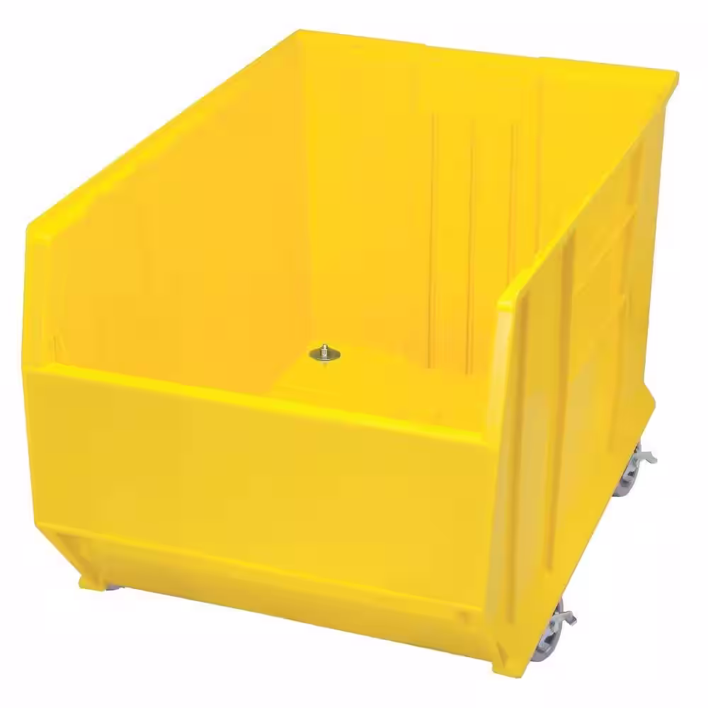 QUANTUM STORAGE SYSTEMS 36 in. Quantum Hulk Mobile 65 Gal. Storage Tote in Yellow (1-Pack)