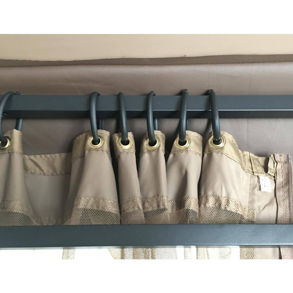 APEX GARDEN âSymphony III 10 ft. x 10 ft. Single-Tier Steel Gazebo with Mosquito Net, Privacy Screen and Planter Holders