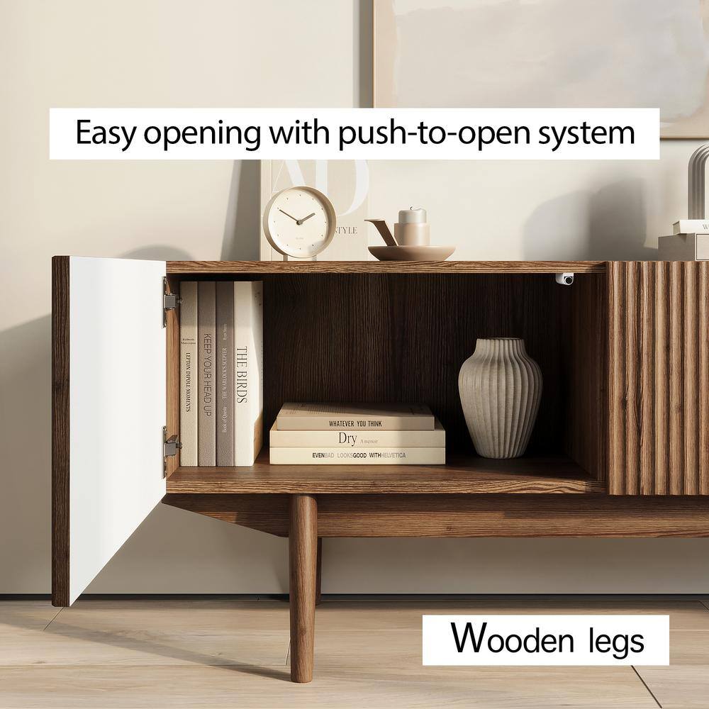 None Kelly Brown TV Stand Fits TV's up to 65 in. with wooden legs