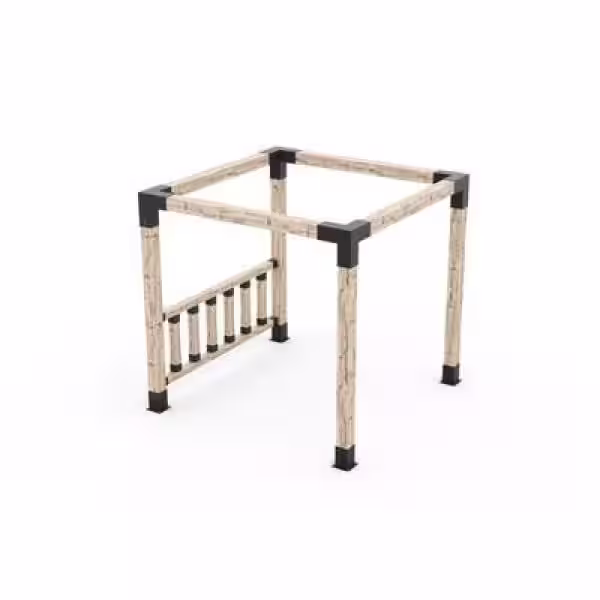 TOJA GRID Any Size Pergola Kit with Post Wall, for 6x6 Wood
